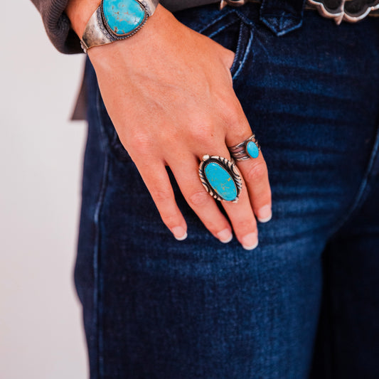 The Fresno | Mike Thomas King's Manassa Turquoise Ring Size 7 3/4
