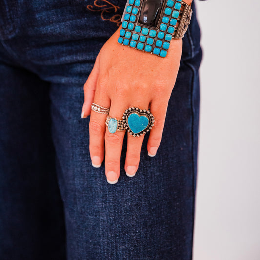 The Talco | Turquoise Heart Ring by H. Piasso - Size 7