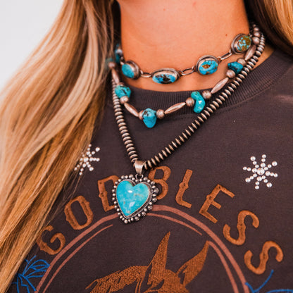 The Weatherford | Turquoise Heart Pendant by Murphy Platero