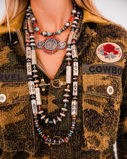 The Canton | 36” Multi Stone Box Bead Navajo Pearl Set by Tysha Aparicio