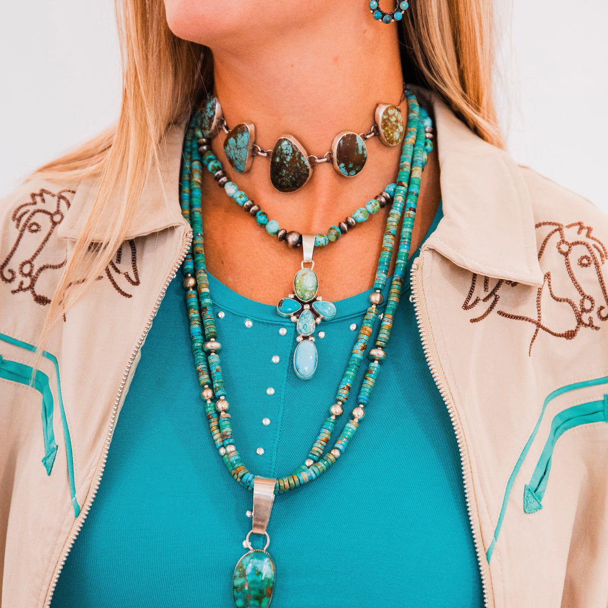 The Kendra | Turquoise Cross Pendant by Travis J.