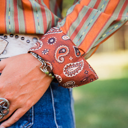 The Benlyn | Stripe & Paisley Long Sleeve Pearl Snap
