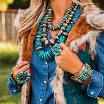 The Norcross | Aztec Suede Embroidered Vest by Tasha Polizzi