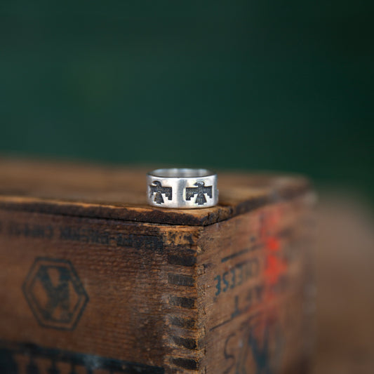 The Staten | Vintage Thunderbird Sterling Band - Size 9.25