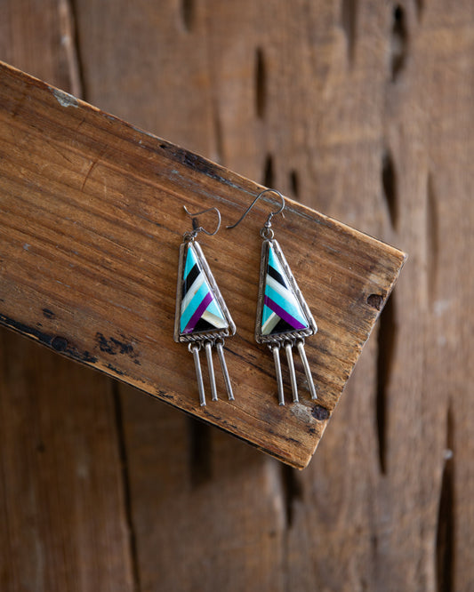 The Halstad's | Vintage Multi Stone Inlay Earrings