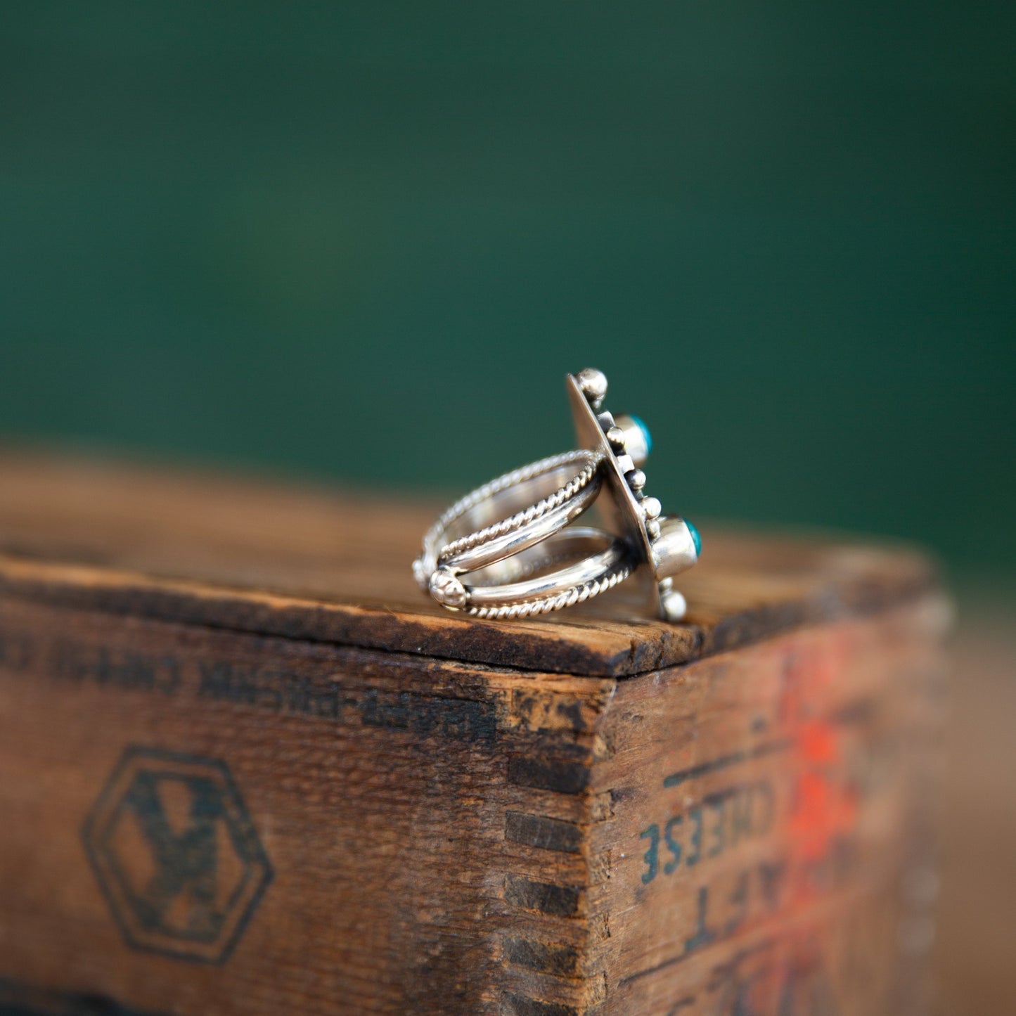 The Hawk | Harold Becenti Adjustable Kingman Cross Ring