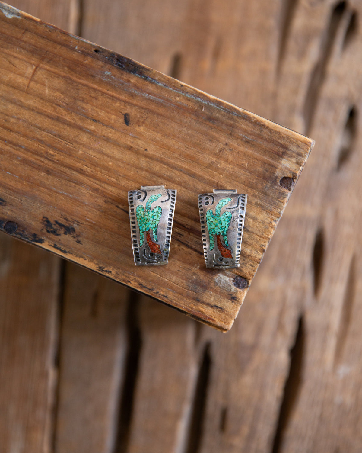 The Pritchett | Vintage Crushed Turquoise & Red Coral Watch Tips
