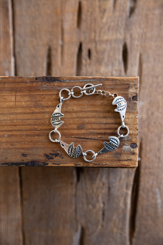 The Kharma | 14K Gold & Sterling Bear Link Bracelet