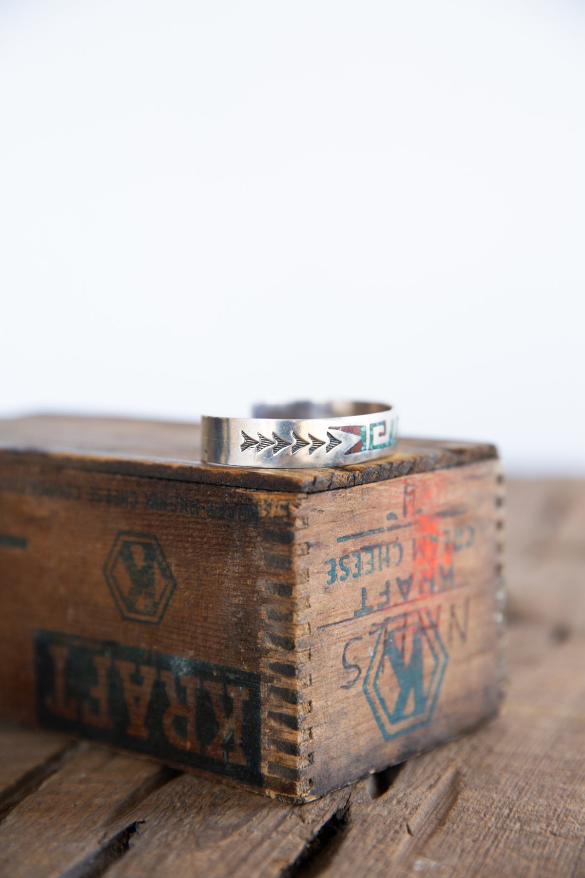 The Monroe | Vintage Crushed Turquoise & Coral Cuff