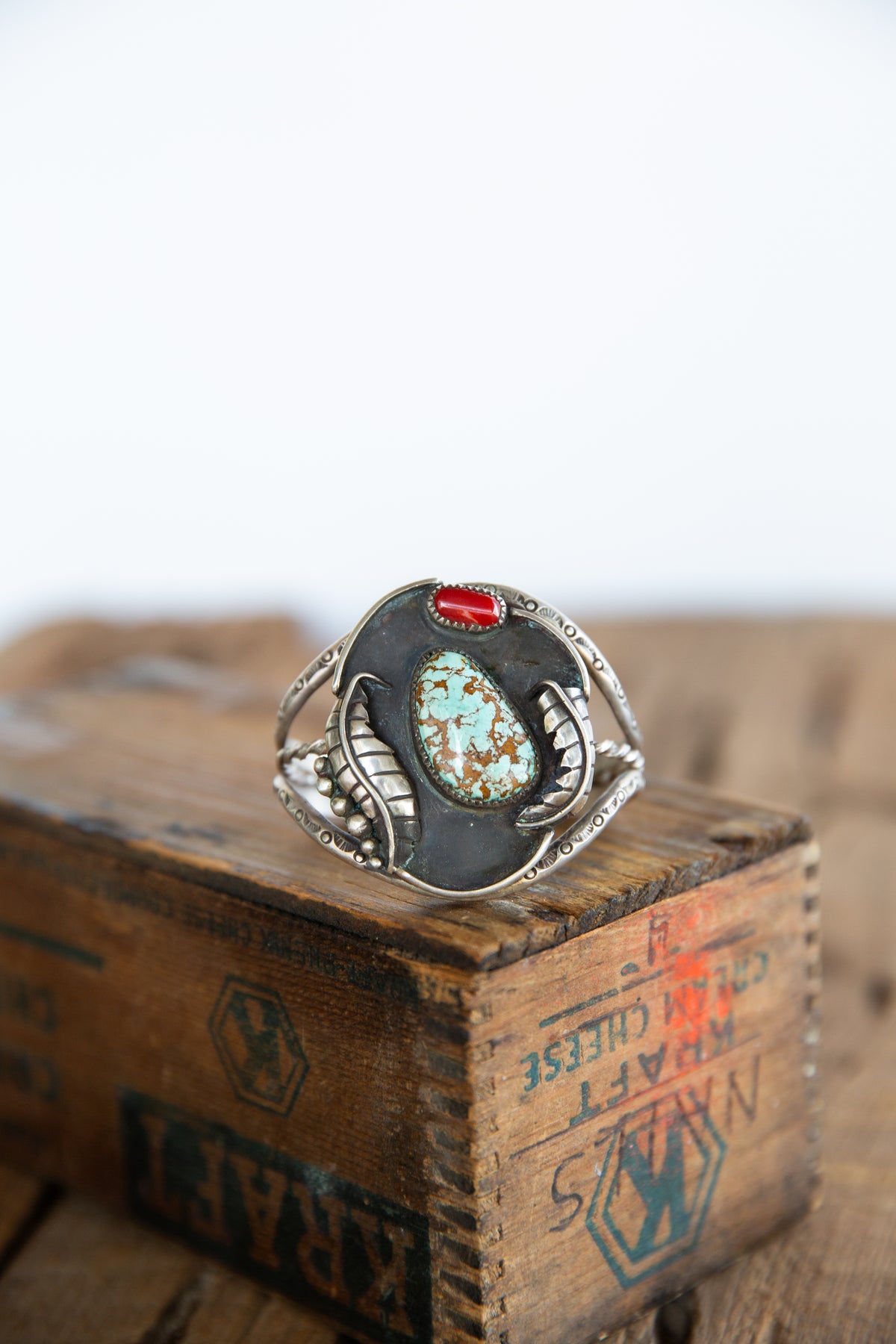 The D’Angelo | Vintage Turquoise & Red Coral Cuff