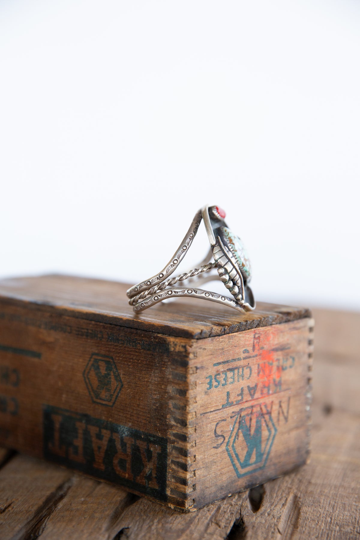 The D’Angelo | Vintage Turquoise & Red Coral Cuff