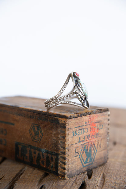 The D’Angelo | Vintage Turquoise & Red Coral Cuff