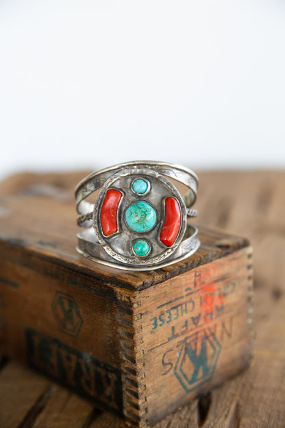The Divine | Vintage Coral & Turquoise Cuff