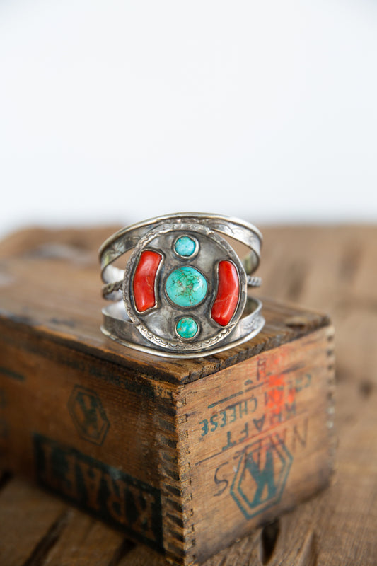 The Divine | Vintage Coral & Turquoise Cuff