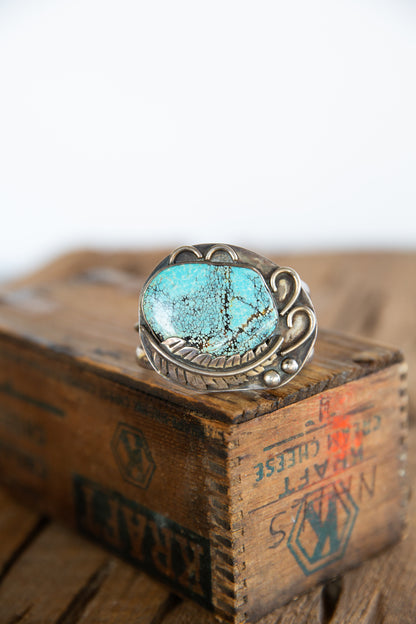 The Dallas | Vintage Turquoise & Feather Cuff