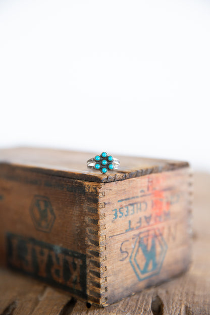 The Shaw | Vintage Turquoise Cluster Ring - Size 6
