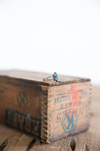 The Shaw | Vintage Turquoise Cluster Ring - Size 6