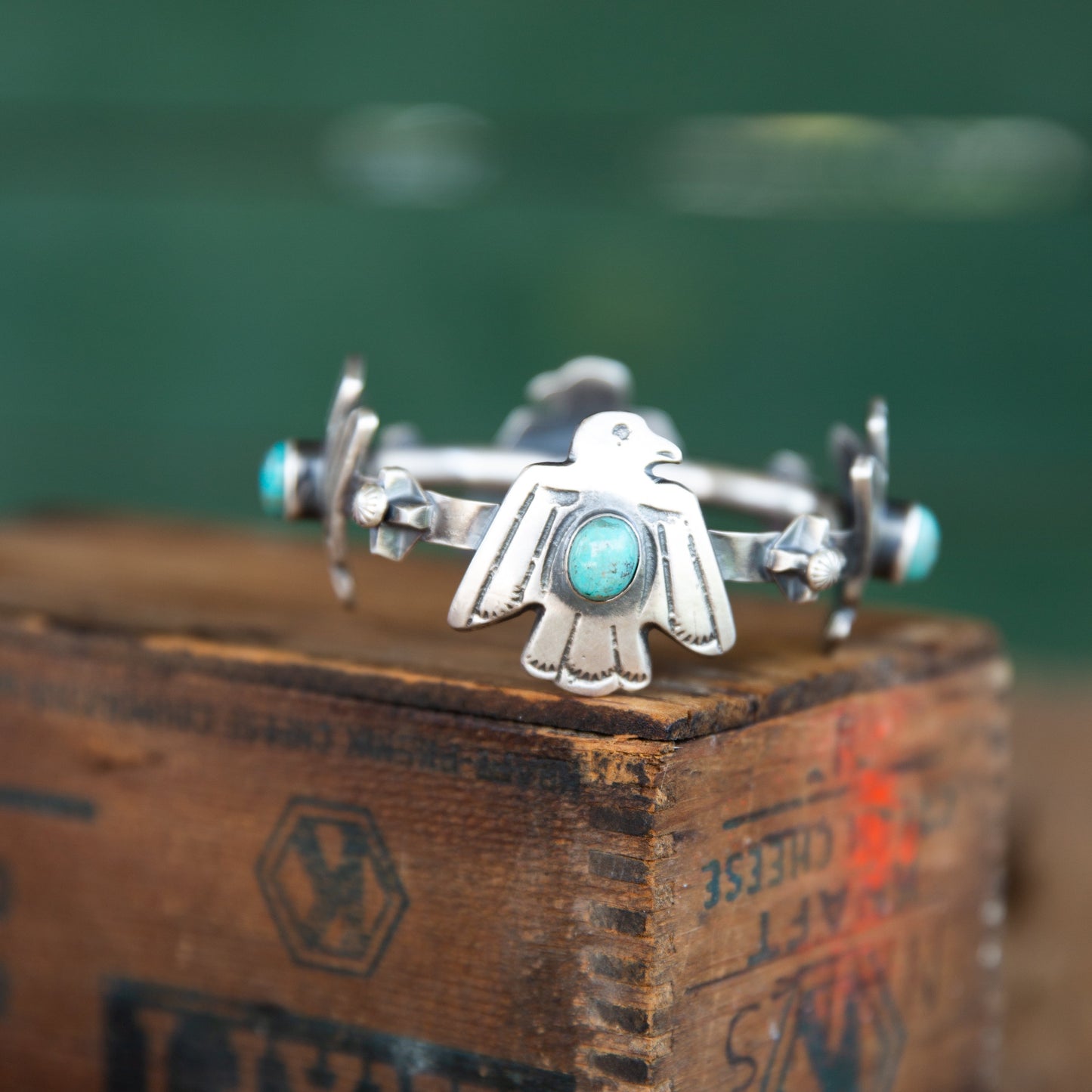 The Augustina | Thunderbird and Turquoise Bangle by Chimney Butte