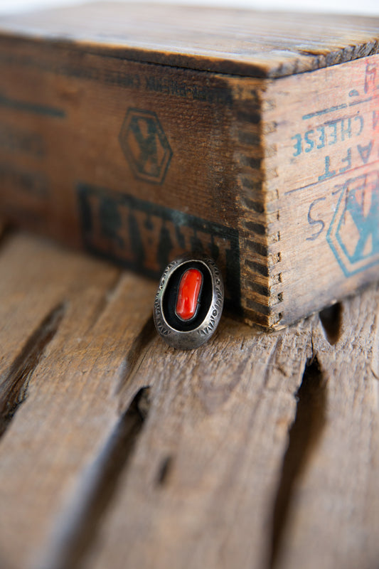 The Reuling | Vintage Red Coral Ring - Size 6