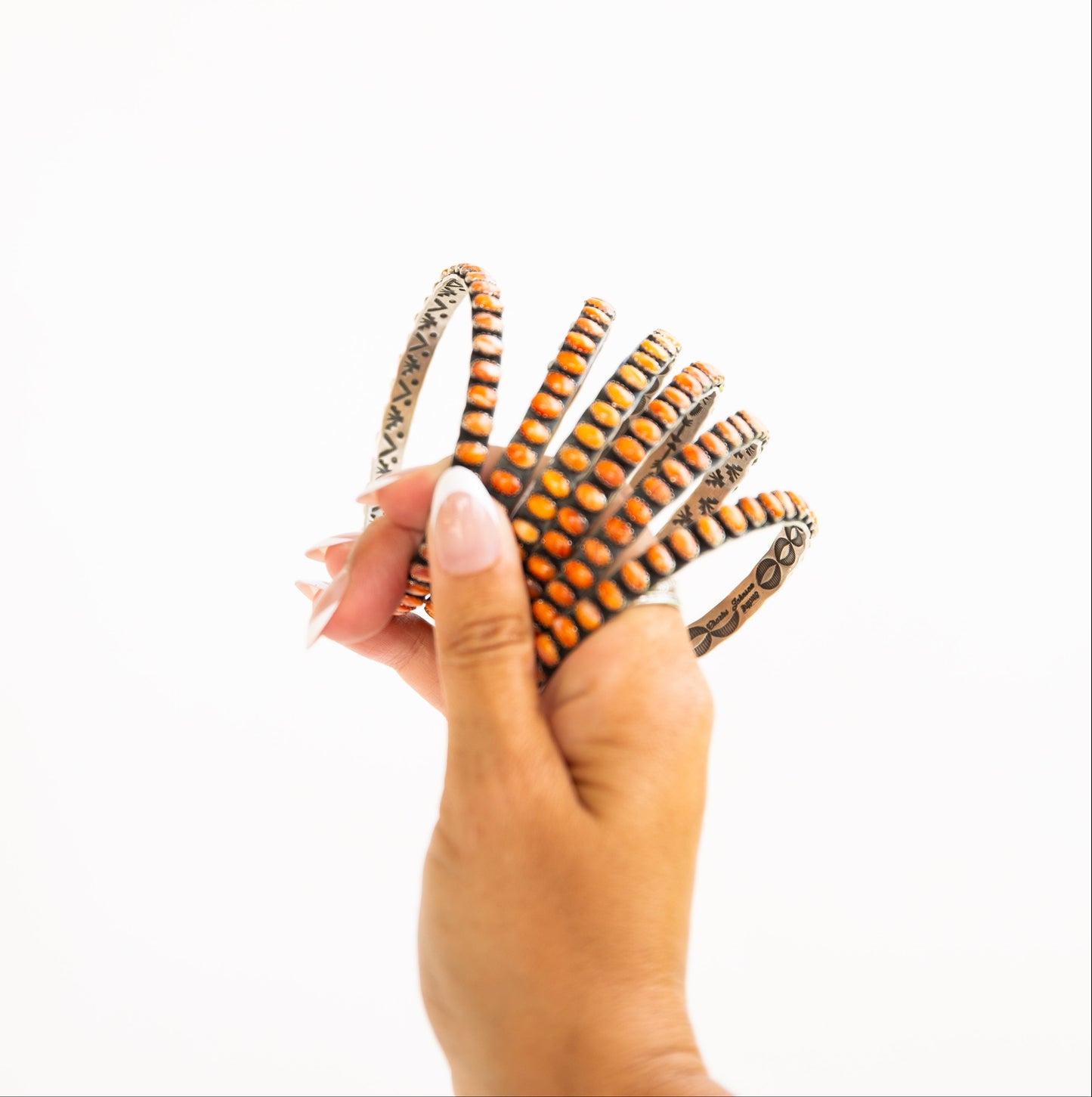 The Phoenix | Orange Spiny Bangles by Charles Johnson