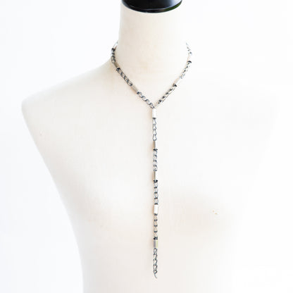 The Matrix | 24” Sterling Silver Chain and Barrel Necklace/Lariat
