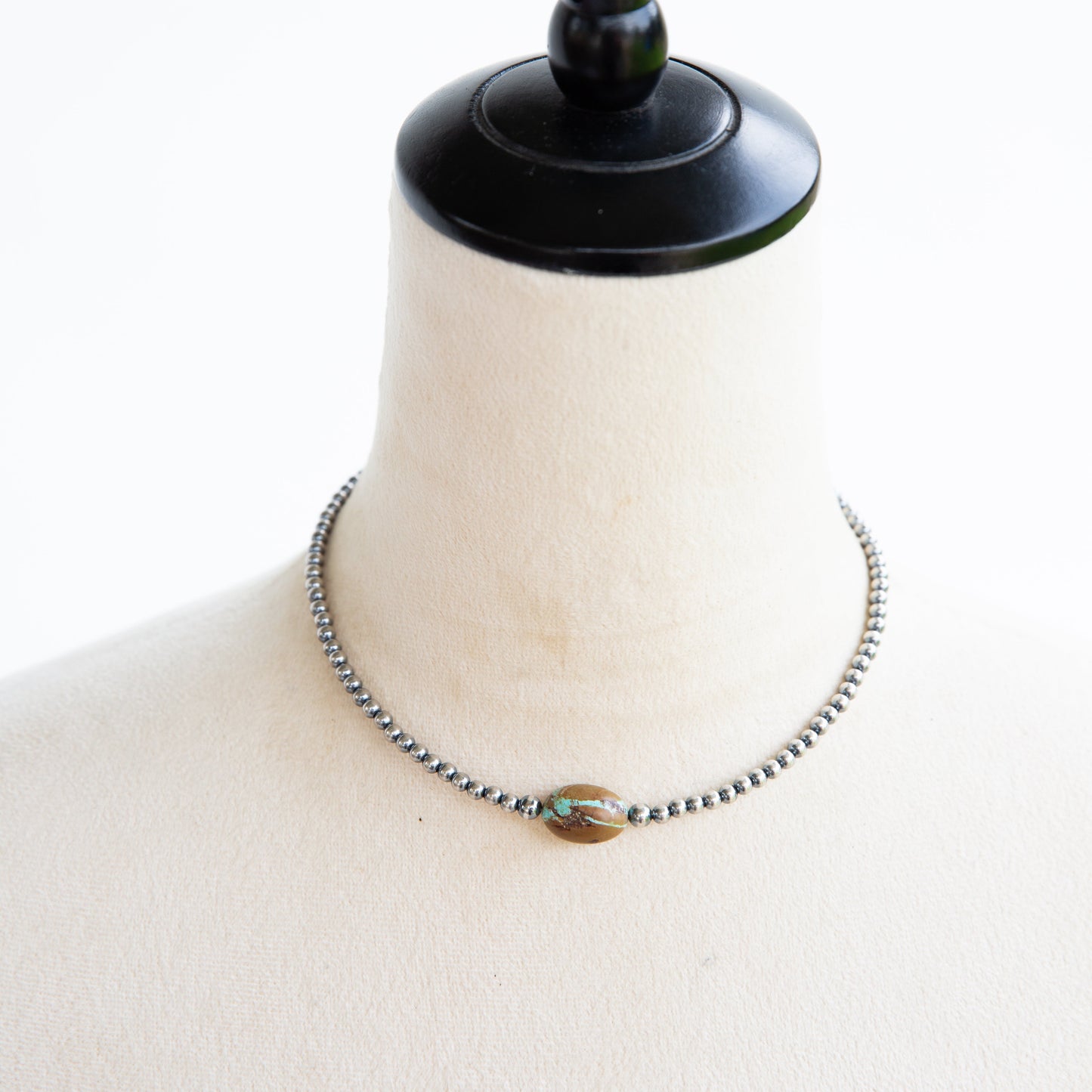 The Brazoria |  #8 Turquoise & Sterling Pearl Necklace