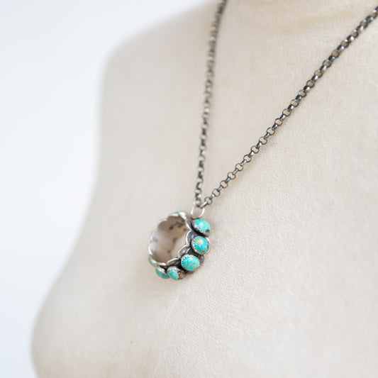 The Jocelyn | Turquoise Circle Necklace by P Yazzie