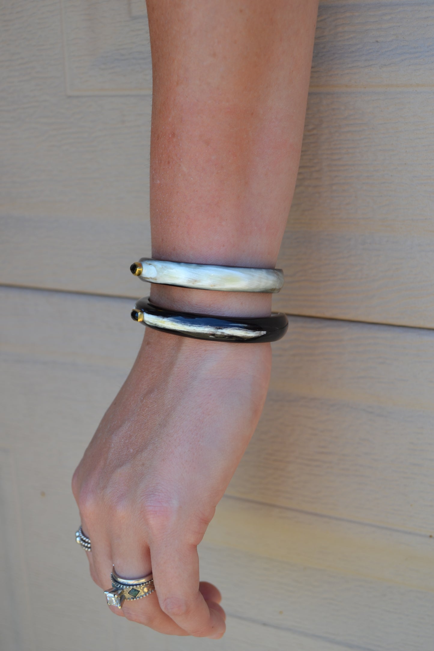 The Ortega Buffalo Horn Cuffs