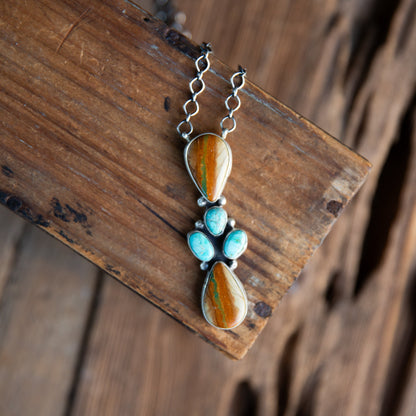 The Allegra | Royston Ribbon & Turquoise Necklace by Ella Peter