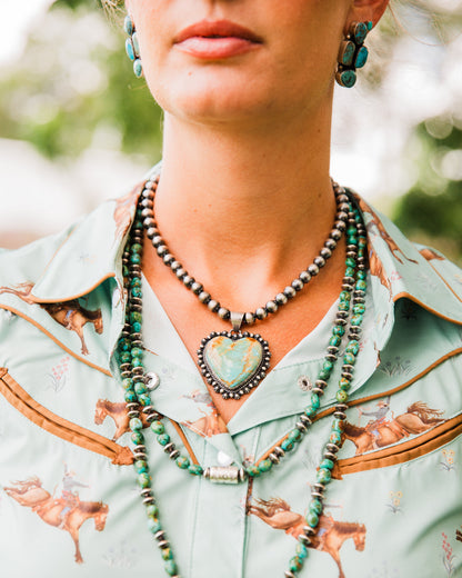 The Denning | Kingman Turquoise Heart Pendant by Murphy Platero