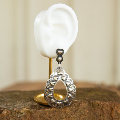 The Jeanna’s | Silver Heart Dangle Earrings by Gabrielle Yazzie
