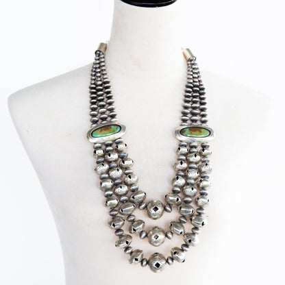 The Extra | Triple Strand Shadow Box Navajo Pearl & Earring Set by Lyanne Goodluck