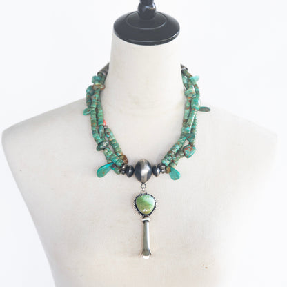 The Alpha | Vintage Mixed Stone Necklace with Pendant by Erick and Amelia Lewis Begay