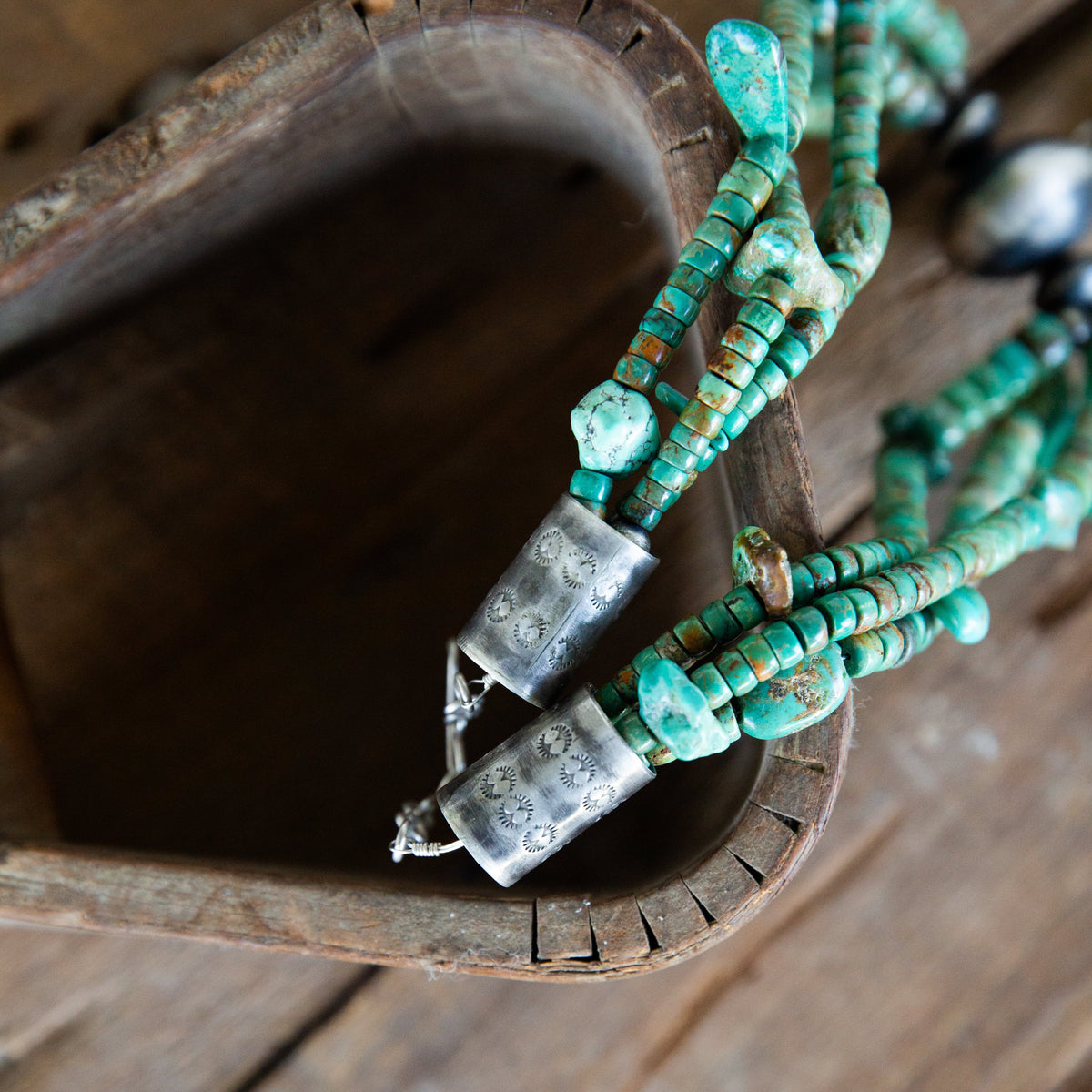 The Alpha | Vintage Mixed Stone Necklace with Pendant by Erick and Amelia Lewis Begay