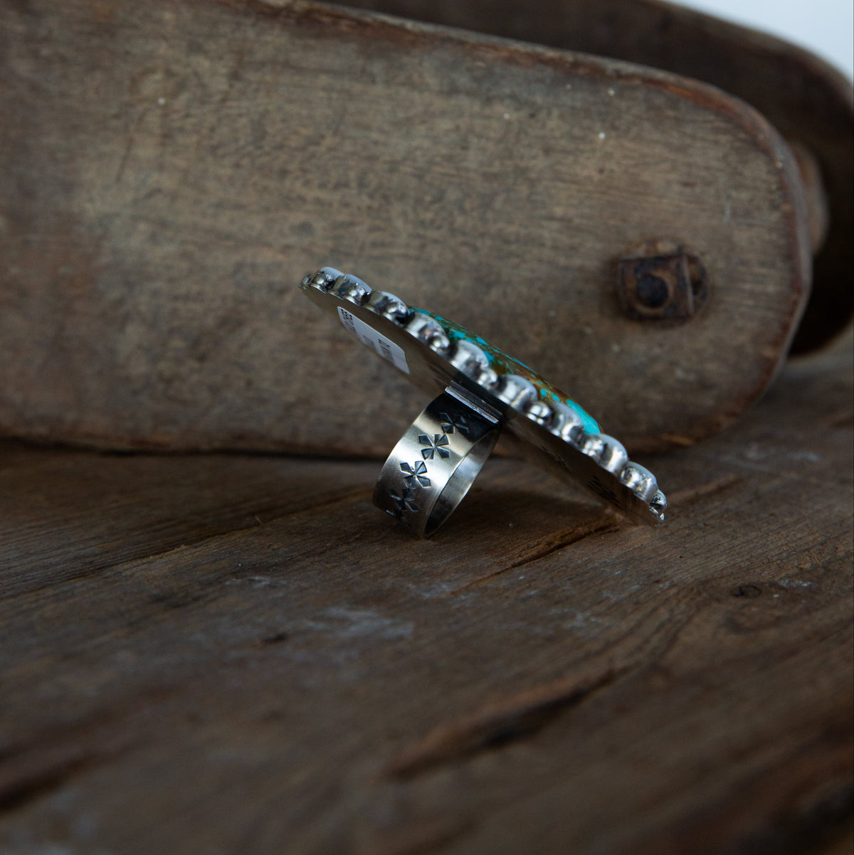The Roan | Adjustable Turquoise and Mother of Pearl Ring by Lorenzo Chee