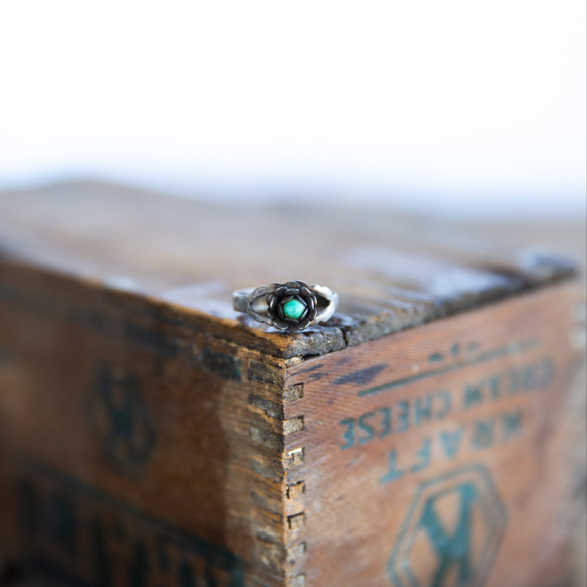 The Bartlet | Vintage Turquoise Rose Ring - Size 7 1/2