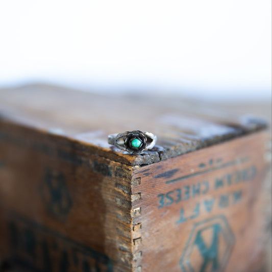 The Bartlet | Vintage Turquoise Rose Ring - Size 7 1/2