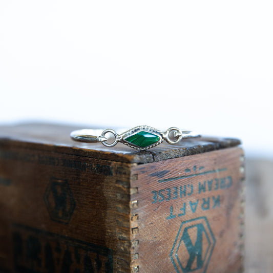 The Emi | Vintage Taxco Malachite and Sterling Bracelet ￼