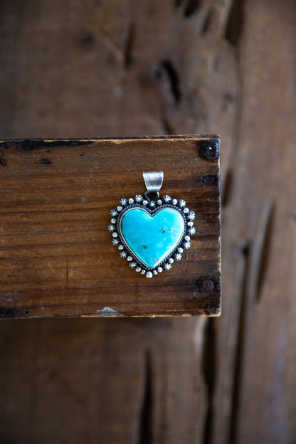 The Weatherford | Turquoise Heart Pendant by Murphy Platero