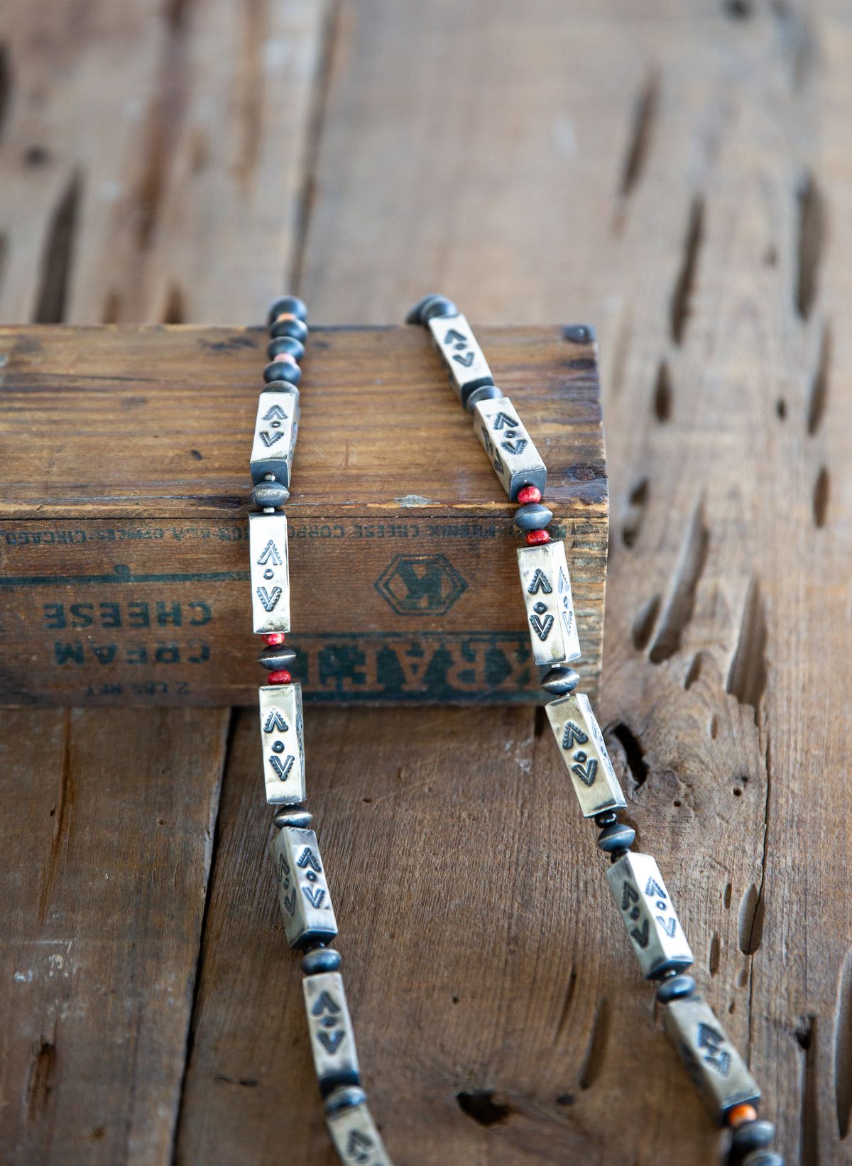 The Canton | 36” Multi Stone Box Bead Navajo Pearl Set by Tysha Aparicio
