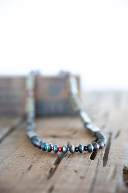 The Canton | 36” Multi Stone Box Bead Navajo Pearl Set by Tysha Aparicio