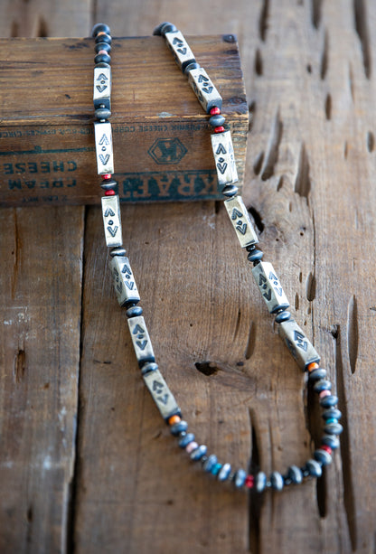 The Canton | 36” Multi Stone Box Bead Navajo Pearl Set by Tysha Aparicio