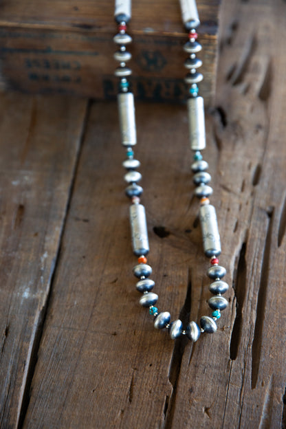 The Judge | Multi Stone Navajo Pearl Necklace + Earring Set by Sharon Cooley