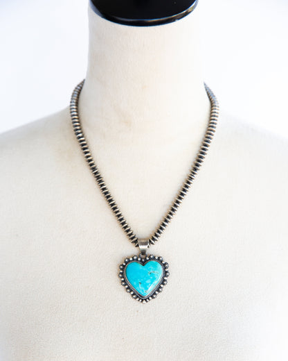 The Weatherford | Turquoise Heart Pendant by Murphy Platero