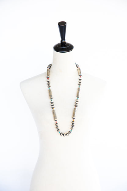 The Judge | Multi Stone Navajo Pearl Necklace + Earring Set by Sharon Cooley