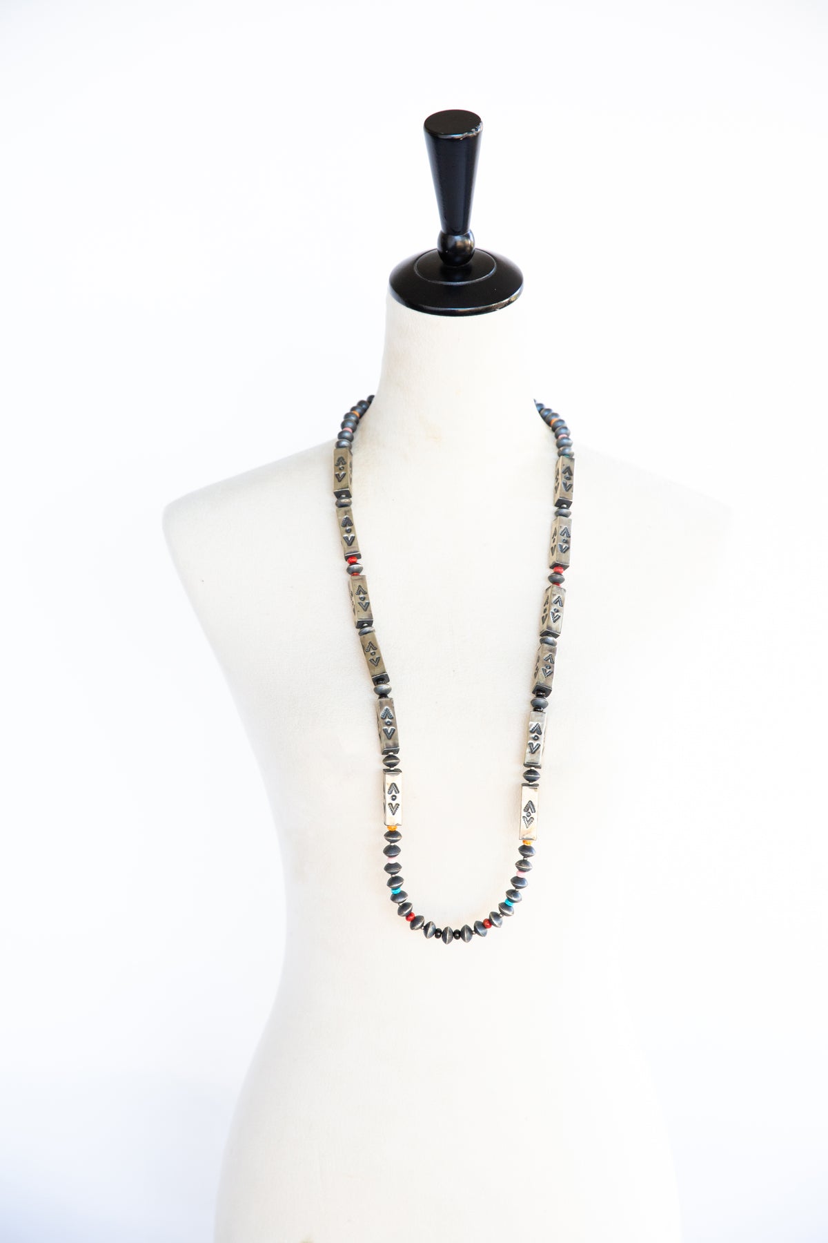The Canton | 36” Multi Stone Box Bead Navajo Pearl Set by Tysha Aparicio