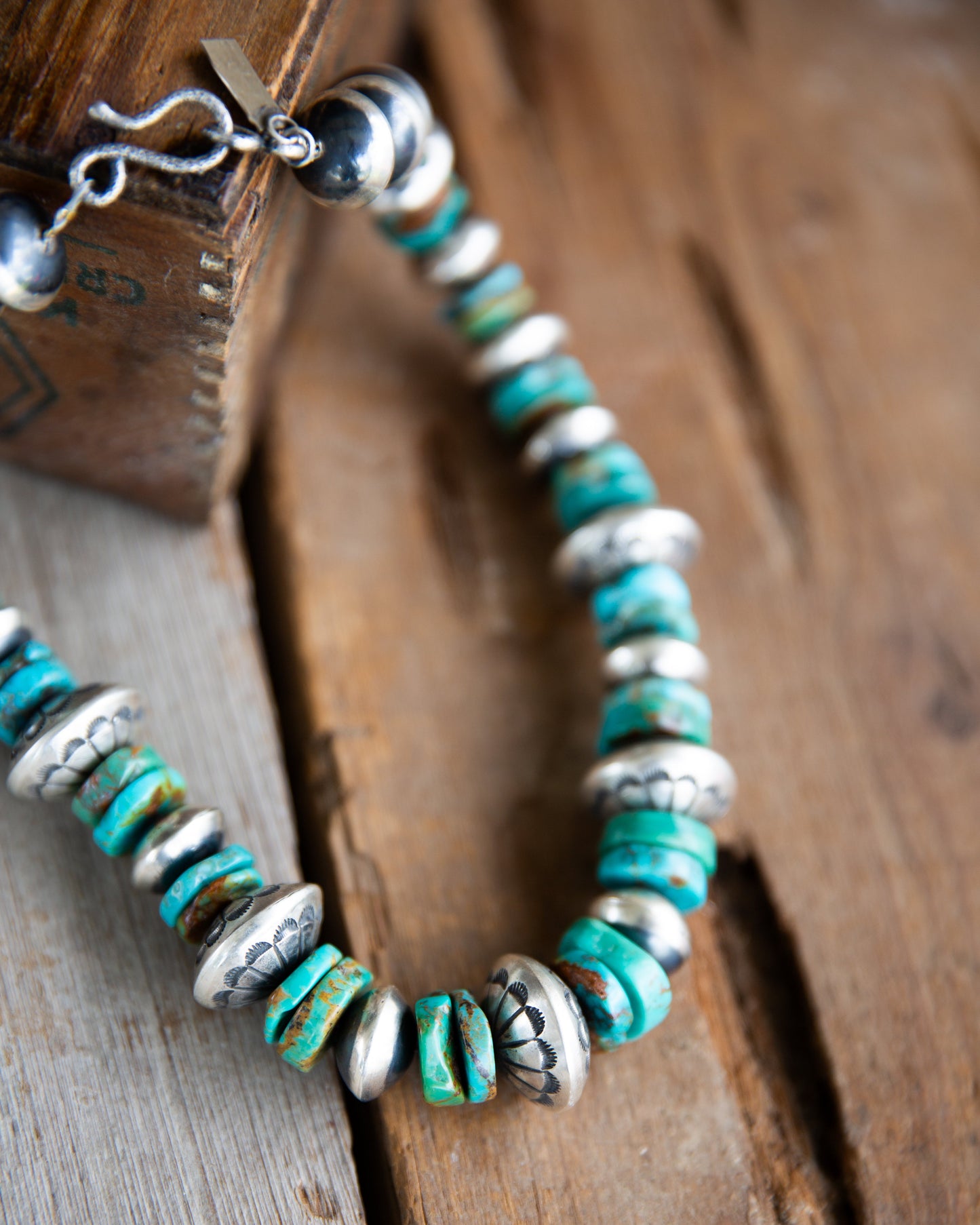 The Rocco | 19" Turquoise & Navajo Pearl Necklace by Harold Tahe