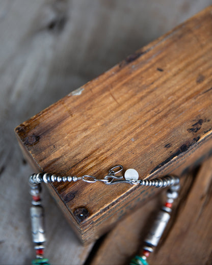 The Abilene | 24" Red Spiny & Turquoise Navajo Pearls by Rose Martin