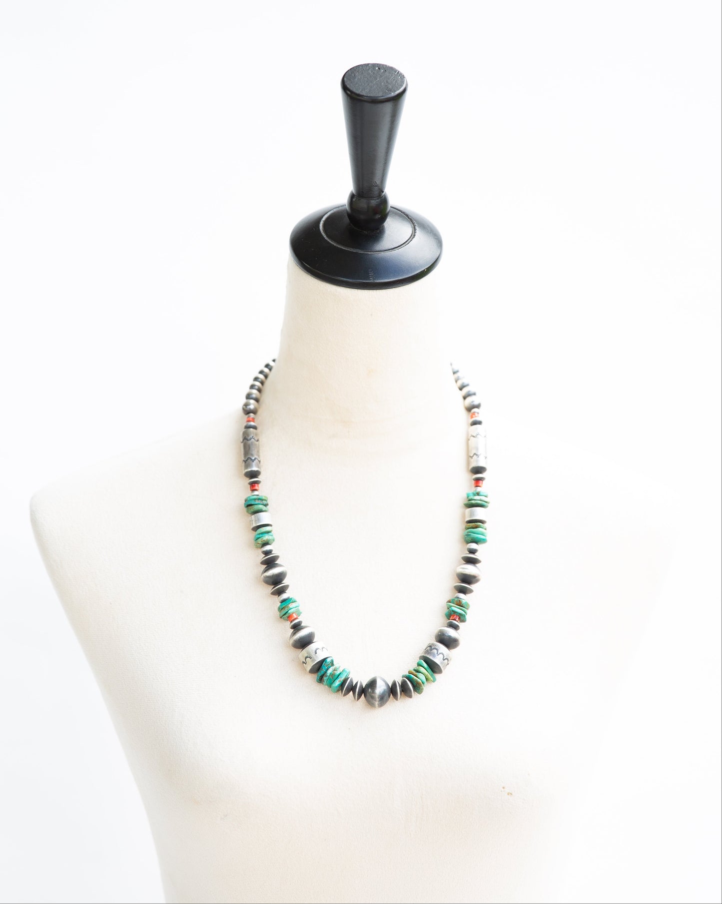 The Abilene | 24" Red Spiny & Turquoise Navajo Pearls by Rose Martin