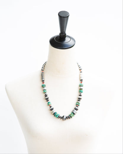 The Abilene | 24" Red Spiny & Turquoise Navajo Pearls by Rose Martin